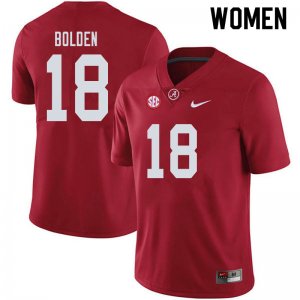 NCAA Women's Alabama Crimson Tide #18 Slade Bolden Stitched College 2019 Nike Authentic Crimson Football Jersey JH17P47KU